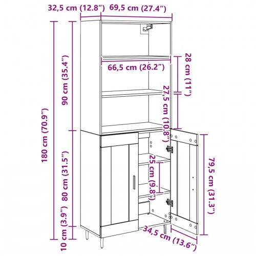 Highboard i Artisan egetræ