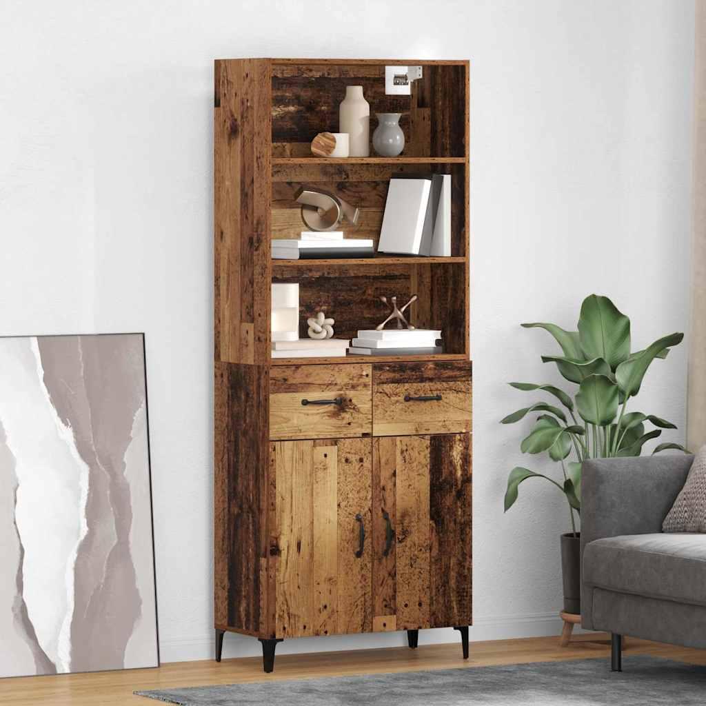Highboard Gammelt træ 69,5 x 34 x 180 cm Konstrueret træ billede