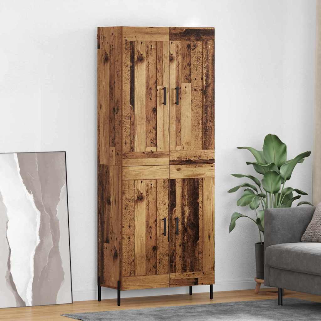 Highboard 2 stk Gammelt træ Konstrueret træ billede