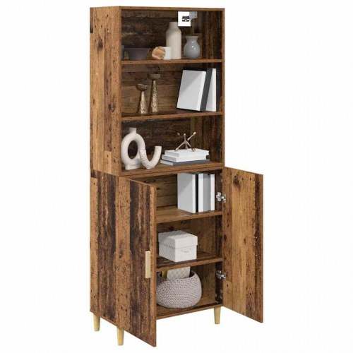Highboard i gammelt træ - 69,5 x 32,5 x 180 cm