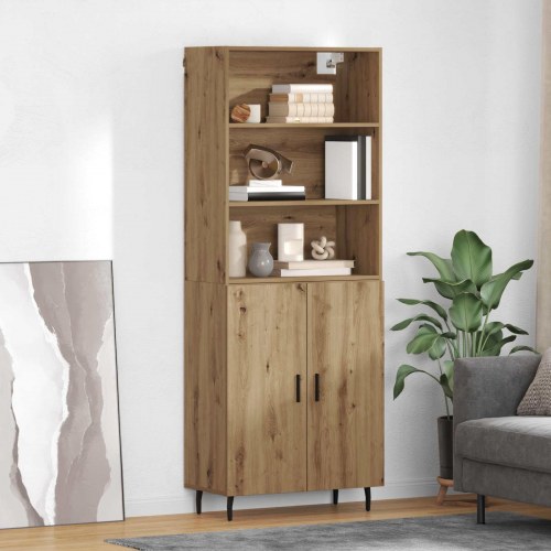 Highboard i artisan egetræ - 69,5 x 32,5 x 180 cm