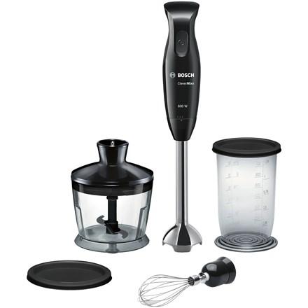 Stavblender Bosch CleverMixx MSM2650B, 600 W, 12 hastigheder, med minihakker - sort