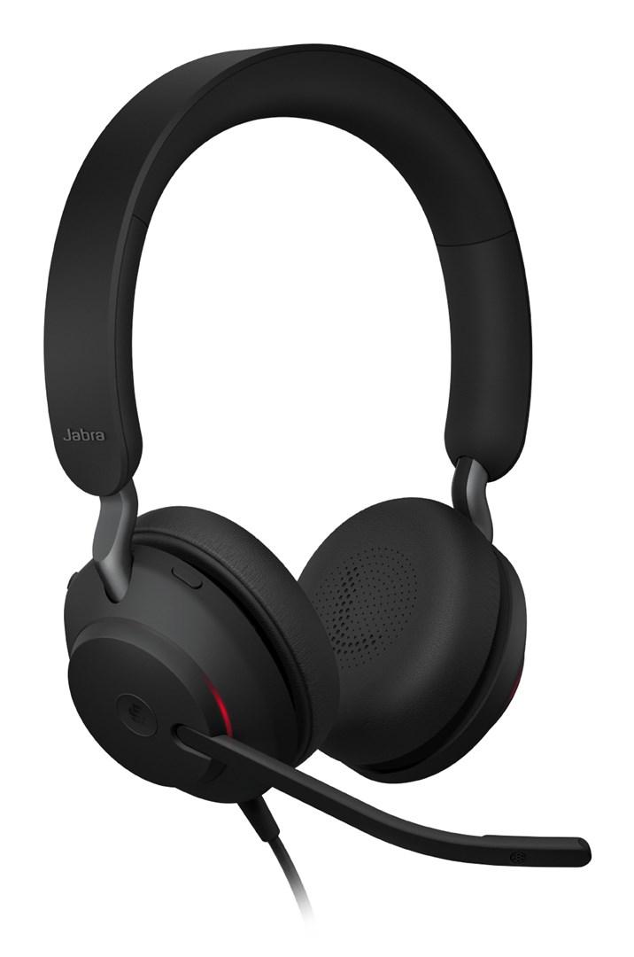 Headset med mikrofon Jabra Evolve2 40 SE - kablet, USB-C/USB-A, sort