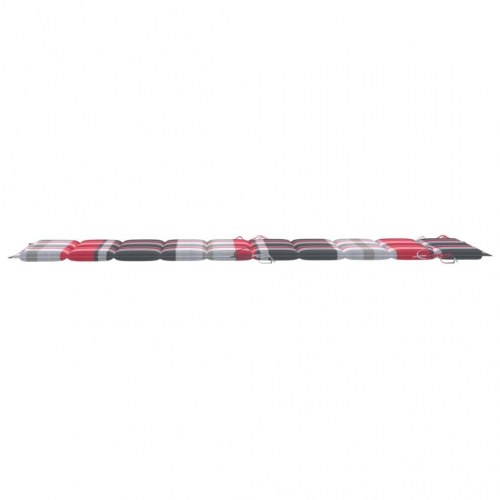 Gyngende liggestol i massivt teaktræ med hynde - rødternet