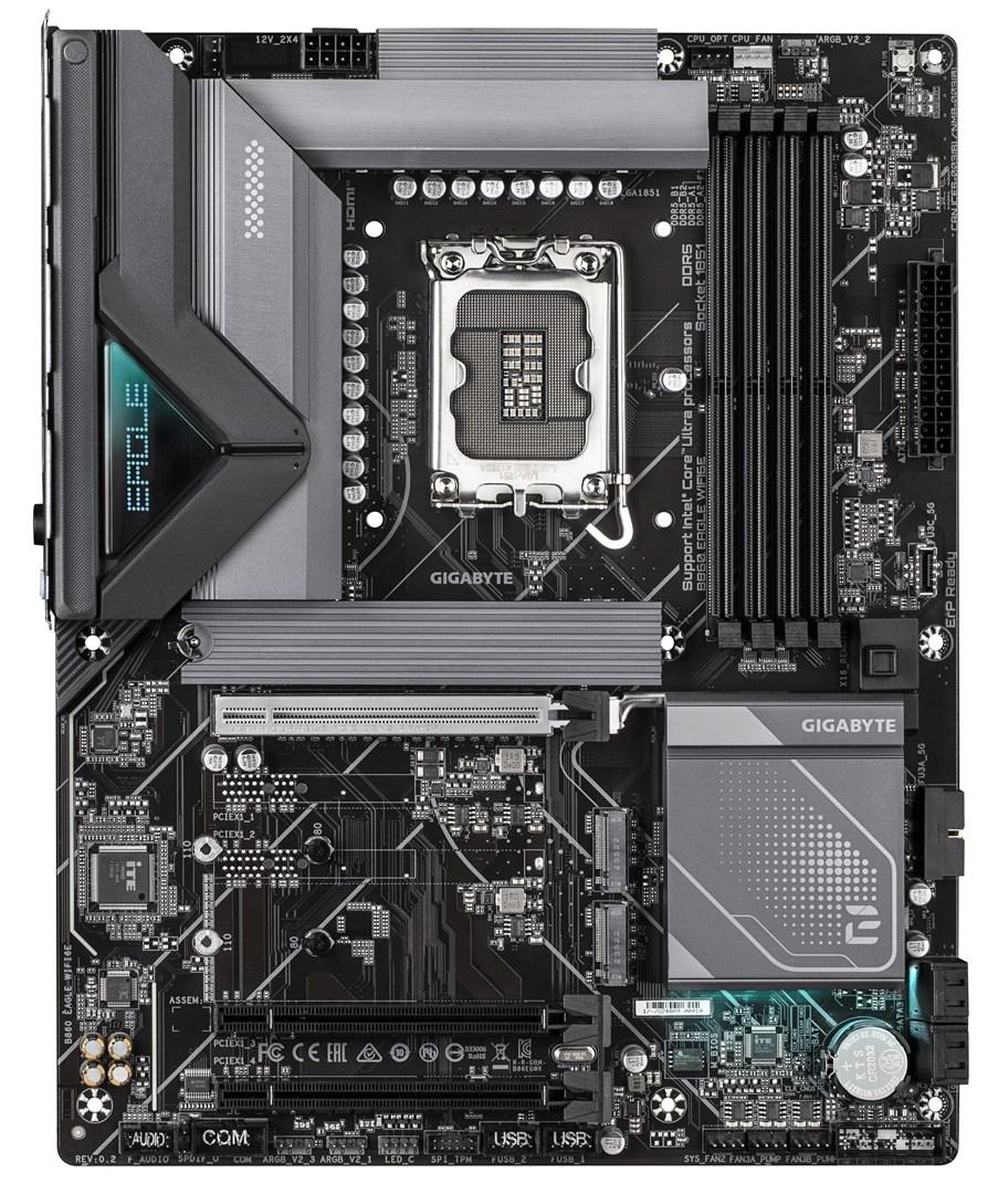 Gigabyte B860 EAGLE WIFI6E - Bundkort - ATX - LGA1851 sokkel - B860 Chipset - USB-C 3.2 Gen 2x2, USB-C 3.2 Gen 1, USB 3.2 Gen 2, USB 3.2 Gen 1 - 2.5 Gigabit LAN, Bluetooth, Wi-Fi 6E - onboard grafik (CPU påkrævet) - HD Audio (8-kanaler)