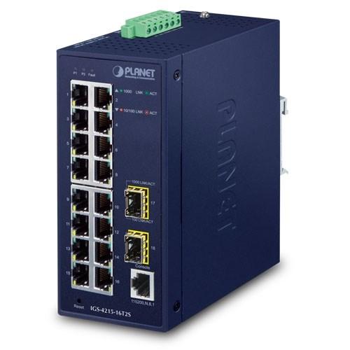 Netværksswitch Planet IP30 Industrial Switch 16-porte