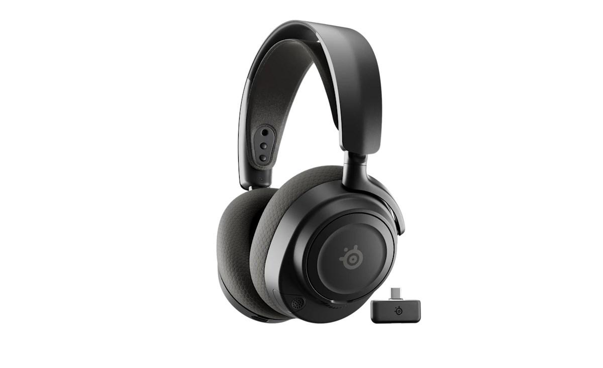 Gaming headset SteelSeries Arctis Nova 7P Gen 2 - sort, trådløs & kablet billede