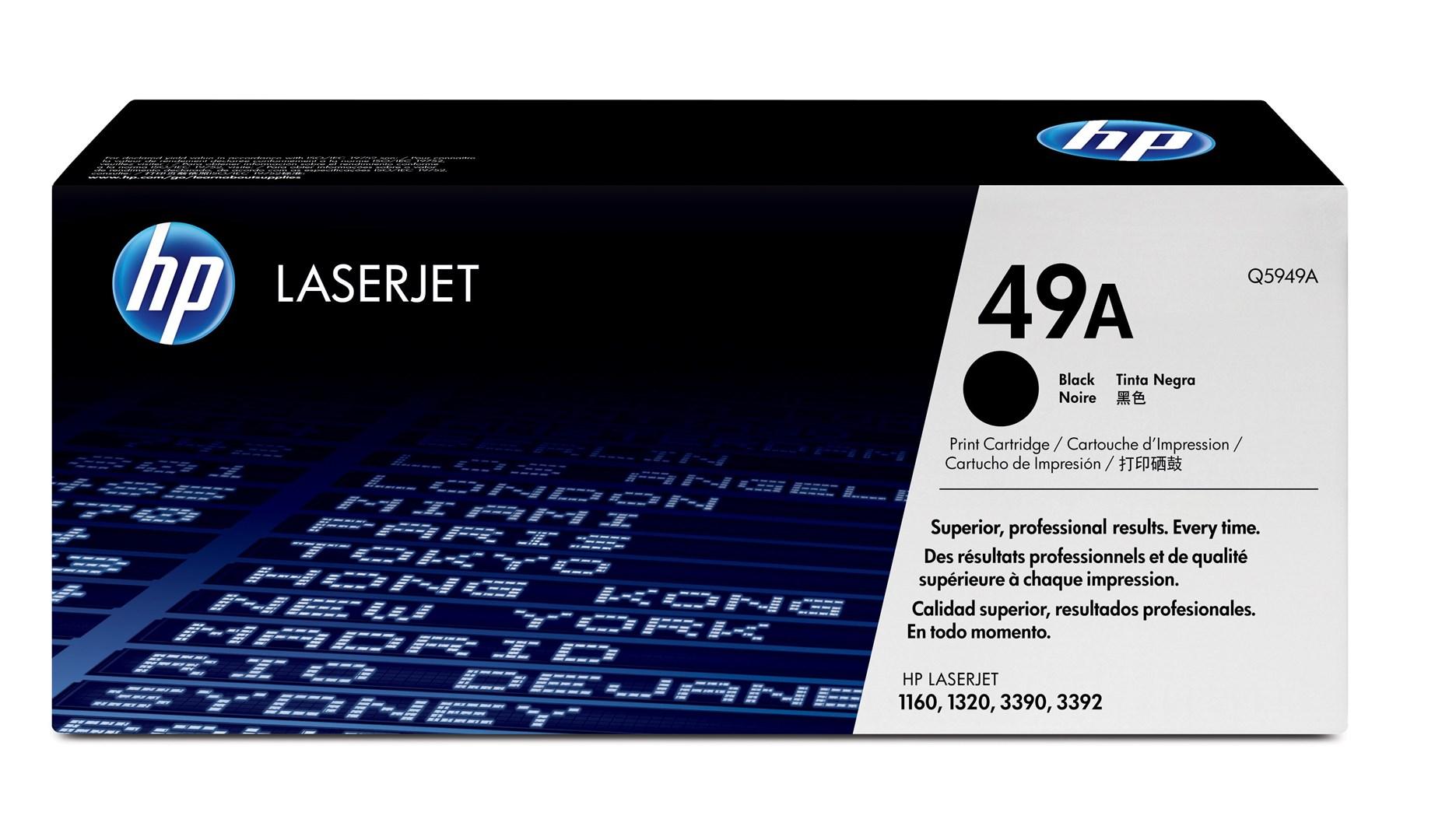 HP 49A - Sort - original - LaserJet - tonerpatron (Q5949A) - for LaserJet 1320, 1320n, 1320nw, 1320t, 1320tn, 3390, 3392