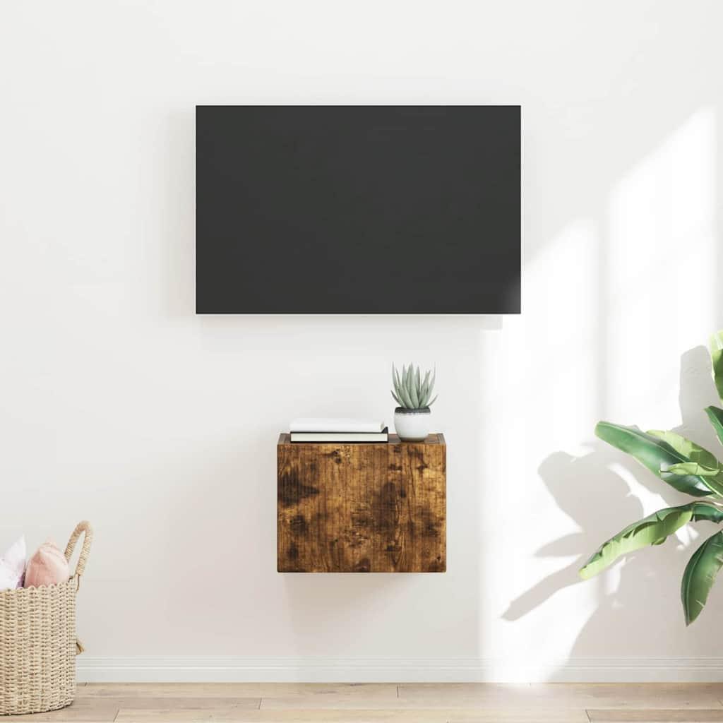 TV vægskab Røget eg 60 x 31 x 29.5 cm Konstrueret træ billede