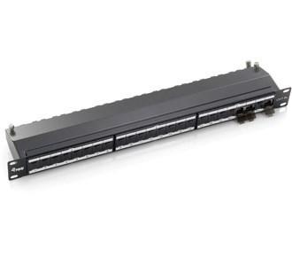 Patchpanel 24-porte Cat.6A skærmet – EQUIP, lysegrå, 1U billede