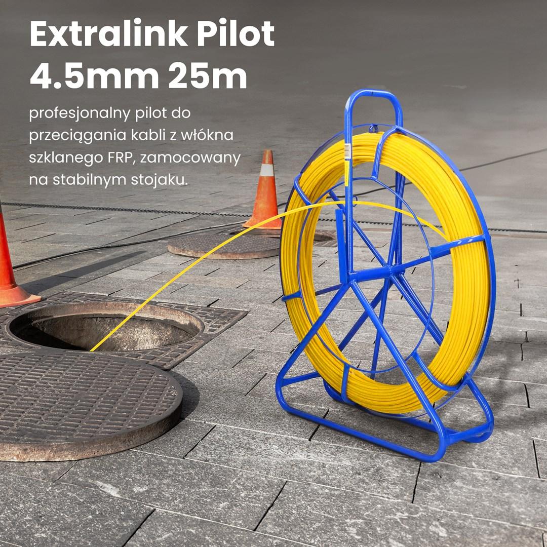 Kabeltrækker Extralink 4,5 mm 25 m - glasfiber FRP, gul billede
