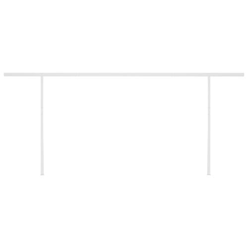Markise m. LED-lys 6x3,5 m manuel betjening cremefarvet