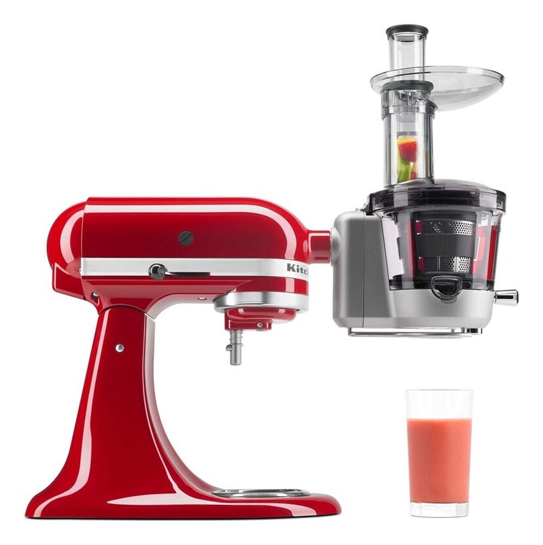 KitchenAid 5KSM1JA saftpresser-tilbehør til køkkenmaskine, grå med juicekrus og pulpbeholder