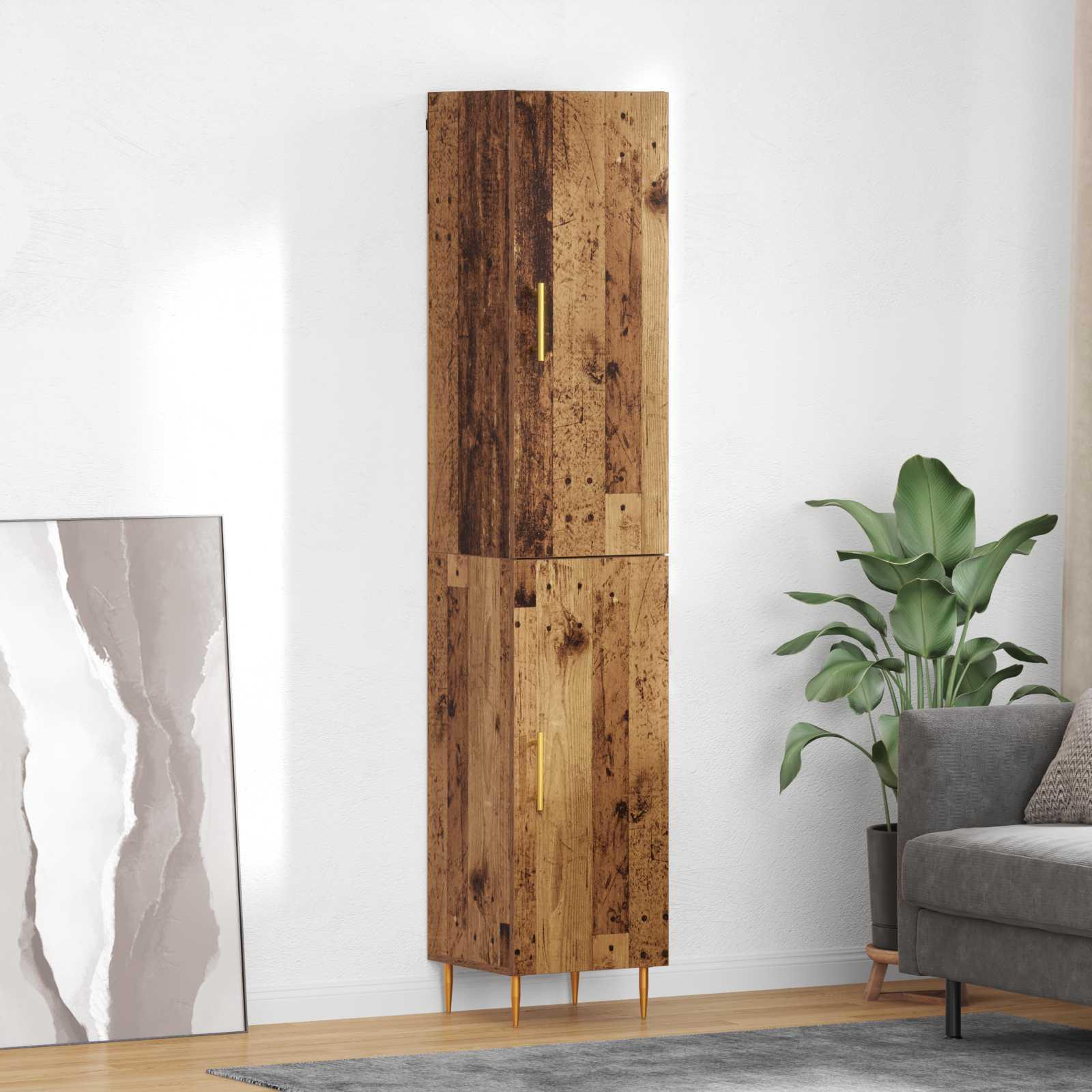 Highboard 2 stk Gammelt træ Konstrueret træ billede
