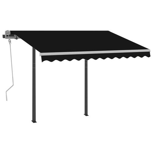 Markise m. LED-lys 300x250 cm manuel betjening antracitgrå