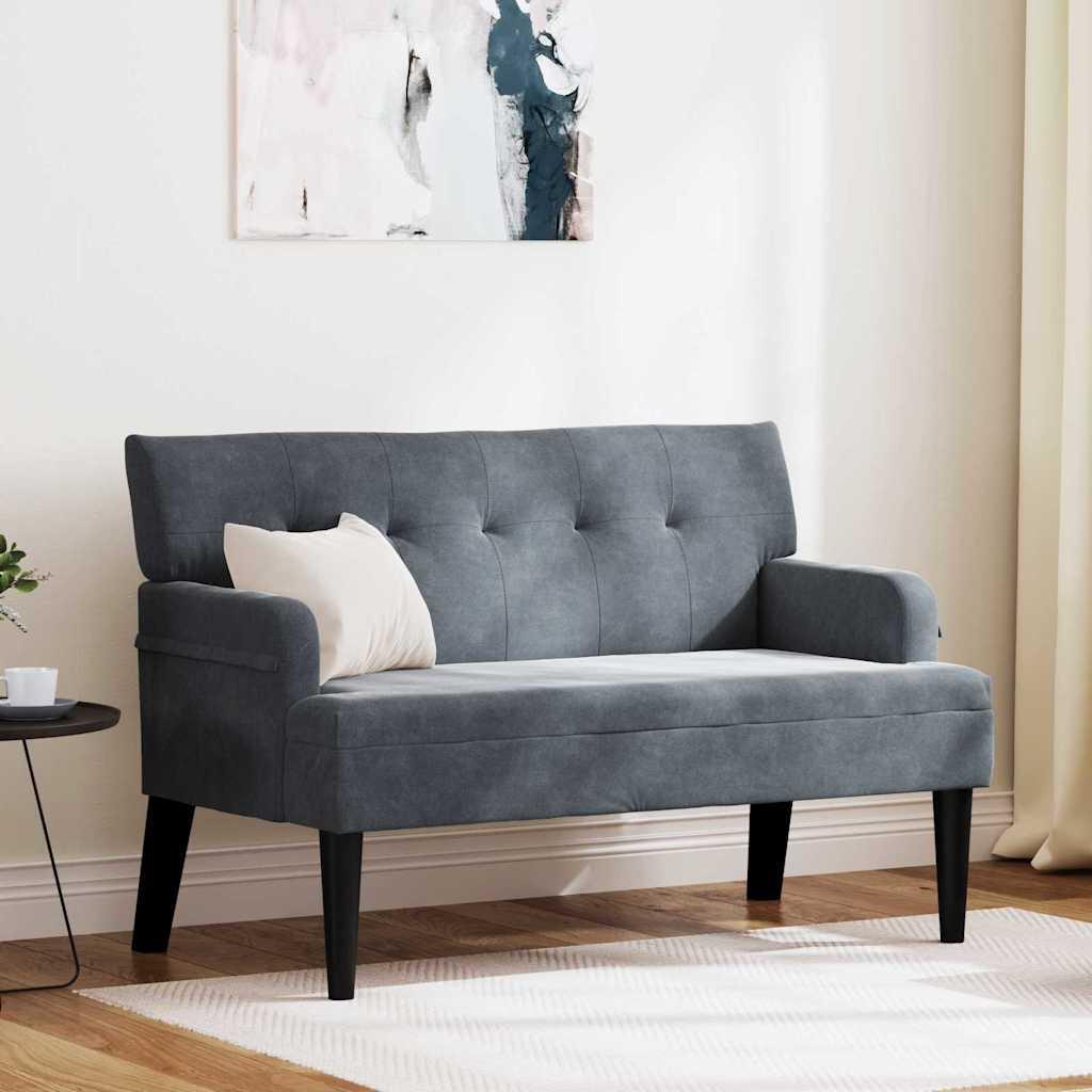 Chesterfield bænk Mørkegrå 112 x 65.5 x 75 cm Fløjl billede