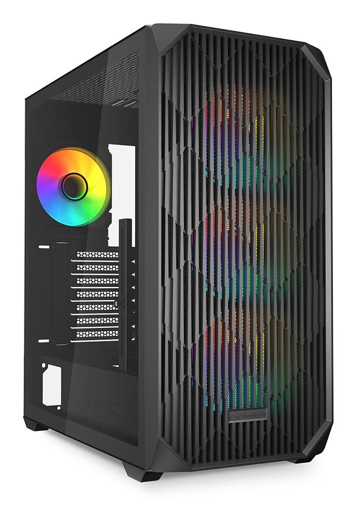 PC kabinet Sharkoon AK3 RGB midi tower - sort billede