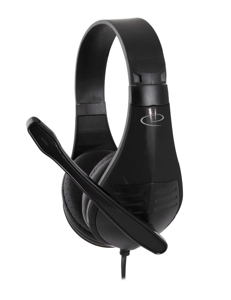 Headset med mikrofon – Esperanza EH209K, sort, kablet billede