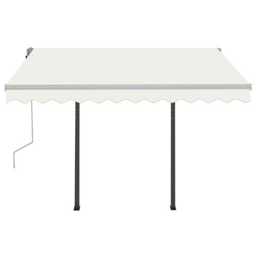 Markise med LED-lys + vindsensor 3,5x2,5 m automatisk creme
