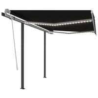 Markise m. LED-lys + vindsensor 3,5x2,5 m automatisk antracit