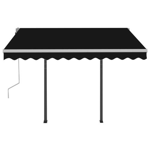 Markise m. LED-lys + vindsensor 3,5x2,5 m automatisk antracit