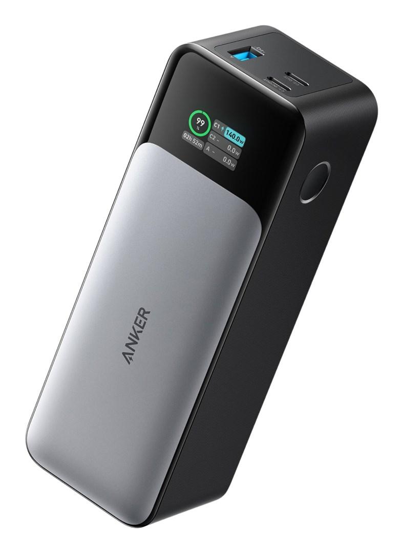 Anker 737 powerbank 140 W 24000 mAh 2 USB-C, 1 USB-A, sort/sølv