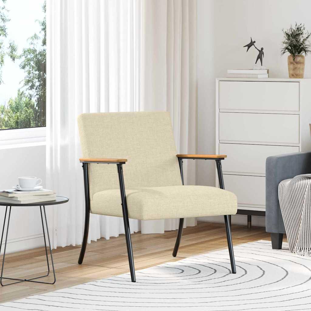 Lænestol Creme 59 x 75 x 78 cm Stof billede