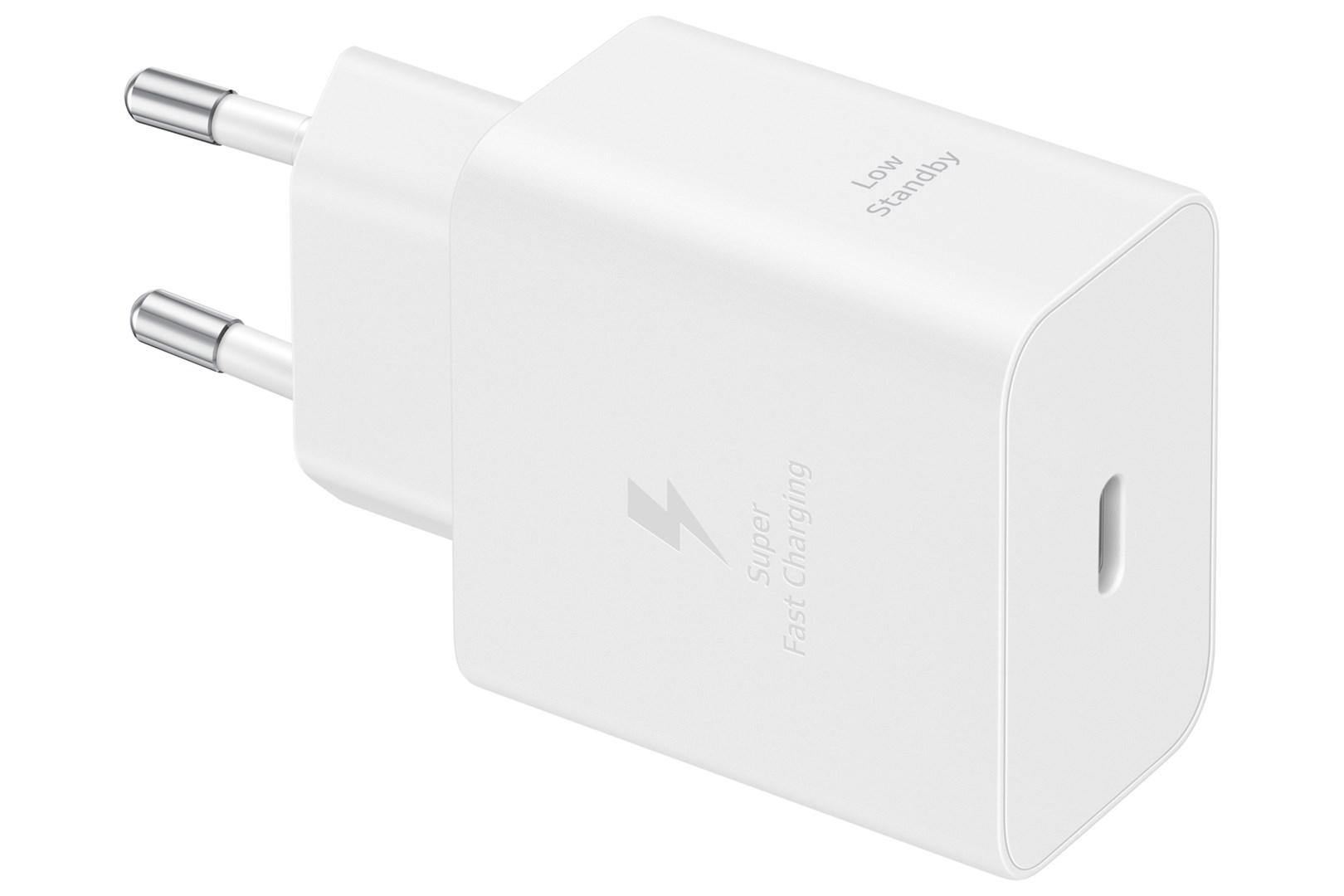 Oplader med hurtigopladning 45 W - Samsung EP-T4511, hvid billede