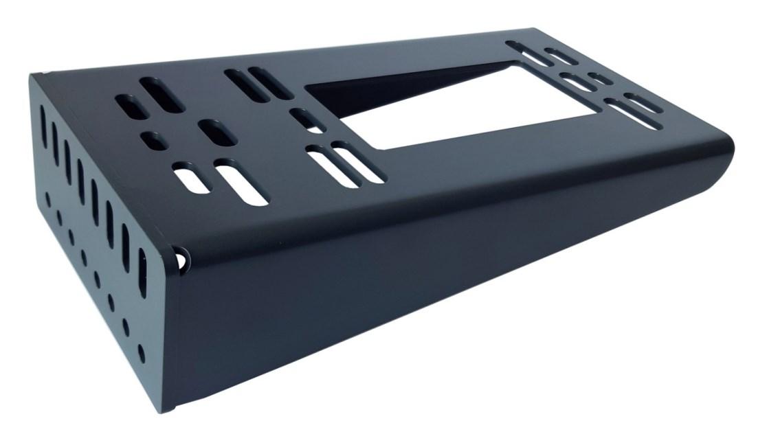 Portmontagebase til galvaniseret stolpe RAL7016 – PRESBET – kompatibel med NICE, FAAC, GENIUS, SOMFY, BFT, DEA, CAME, GISE drev