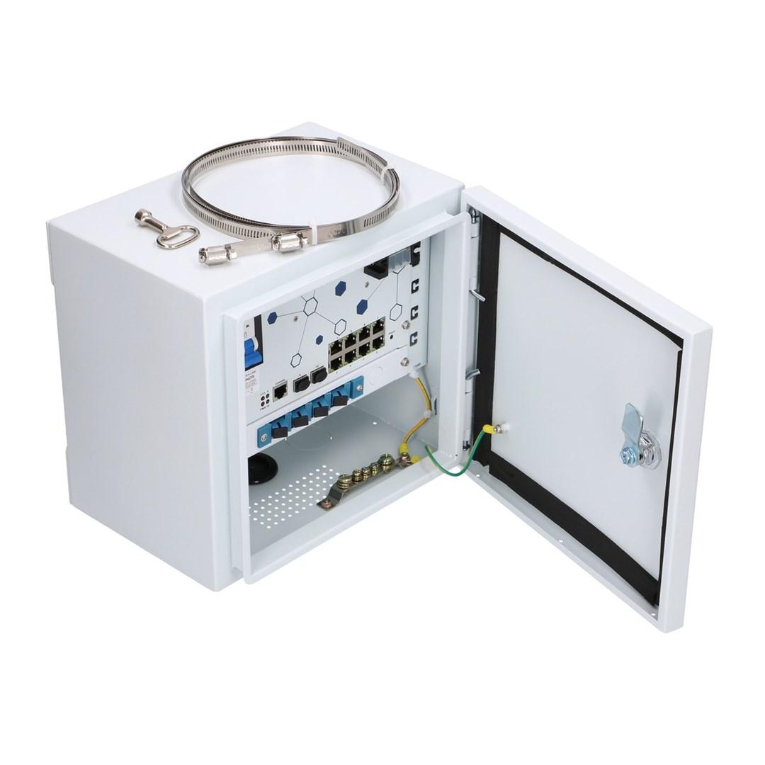 Netværksswitch Extralink Outdoor PoE Minos – 8x RJ45 Gigabit, 2x SFP, 200 W, L2, aktiv køling billede
