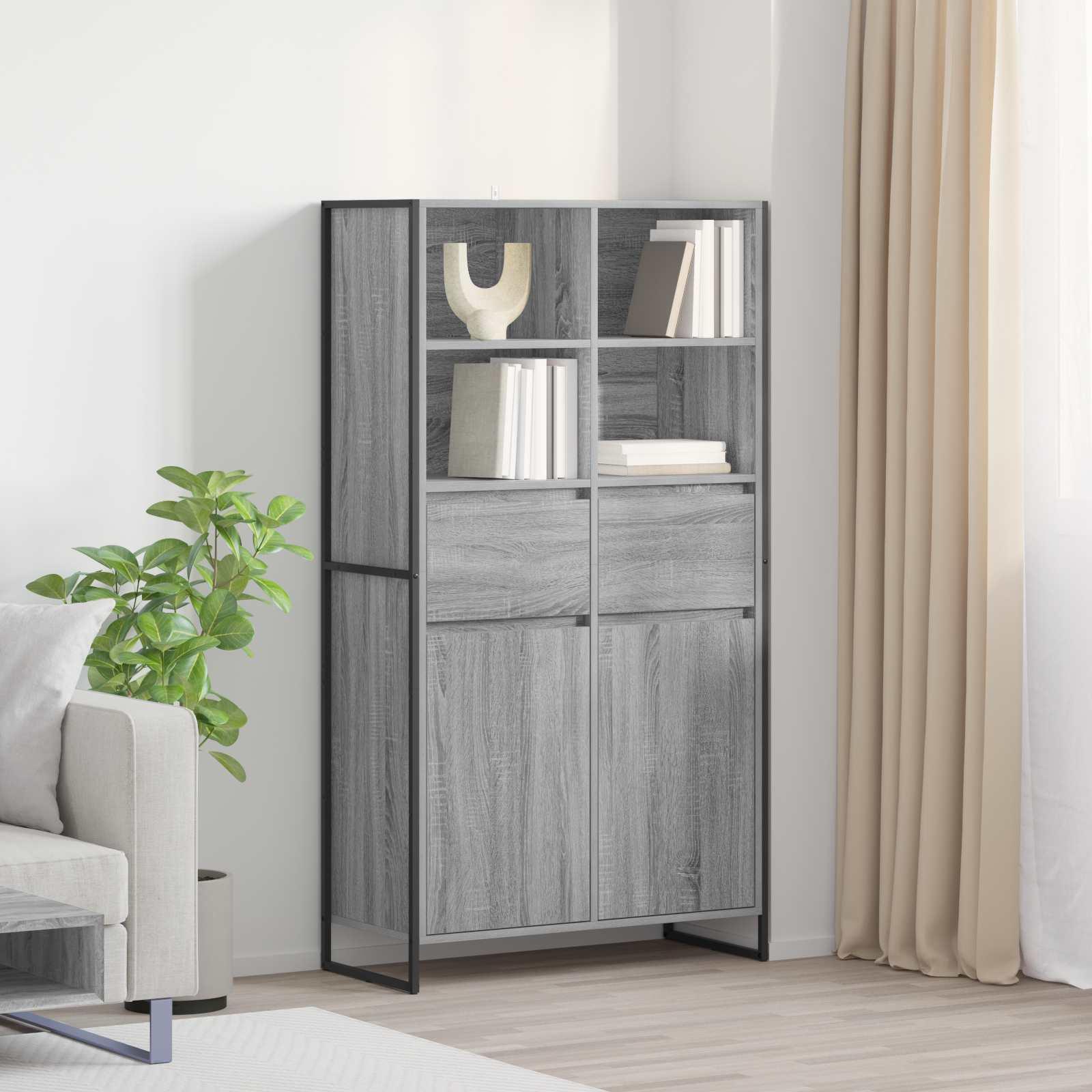 Sidebord 2 stk Grå Sonoma 81 x 36 x 150.5 cm Konstrueret træ billede
