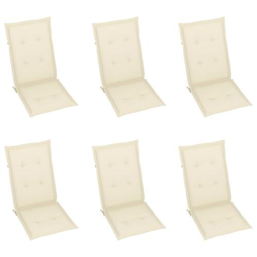 Foldbare havestole 6 stk. med hynder massivt akacietræ