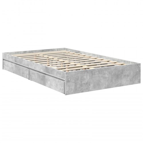 Sengestel med skuffe Beton Grå 100 x 200 cm Konstrueret træ