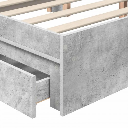 Sengestel med skuffe Beton Grå 100 x 200 cm Konstrueret træ
