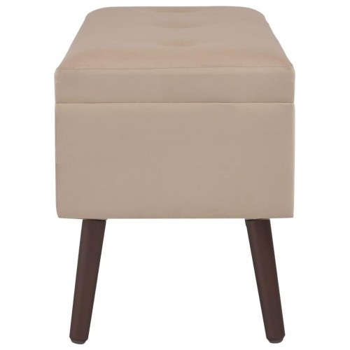 Bænk med opbevaringsrum 80 cm fløjl beige