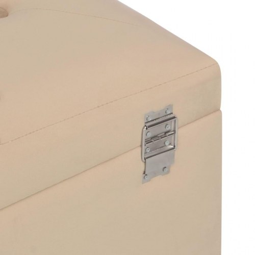 Bænk med opbevaringsrum 80 cm fløjl beige