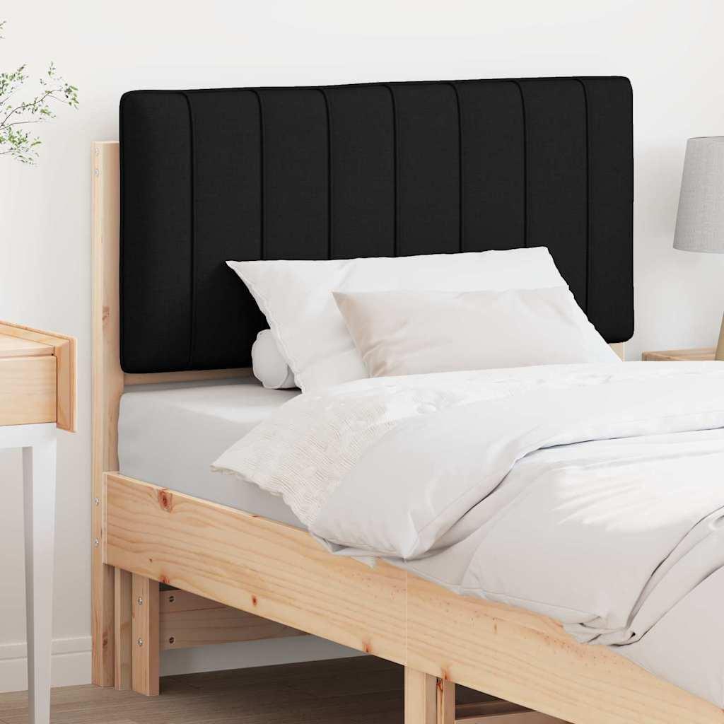 Polstret sengegavl Brun og sort 90 cm Massiv fyrretræ billede