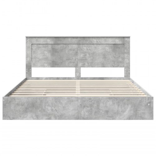Sengestel med skuffe Beton Grå 180 x 200 cm Konstrueret træ