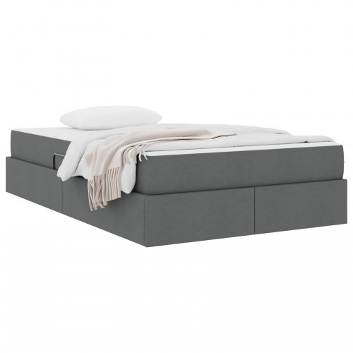 Seng med opbevaring og madras Mørkegrå 120 x 190 cm Polyester