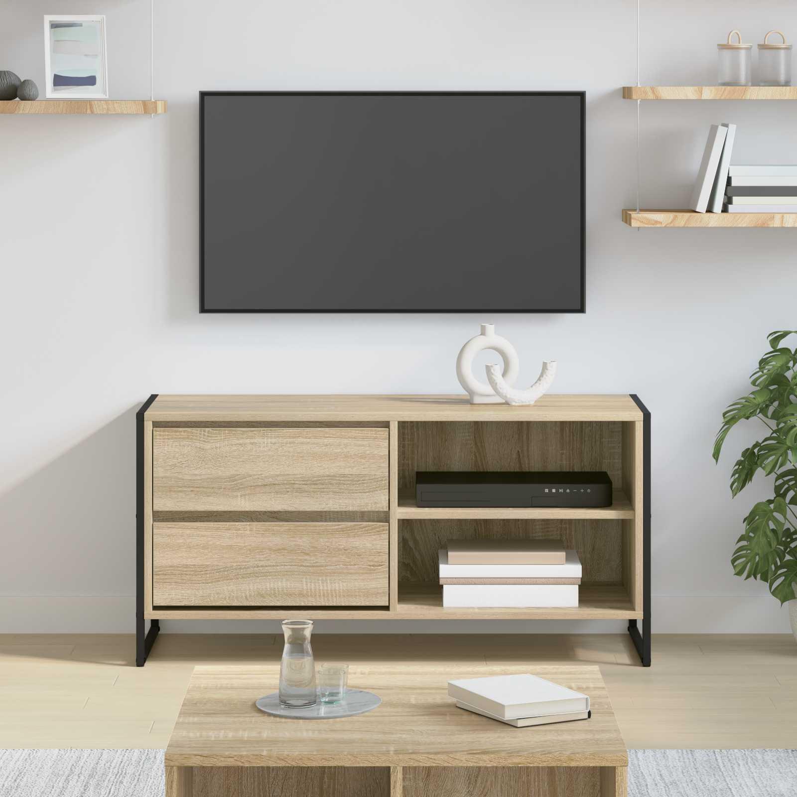 TV-skab med skuffe Sonoma 100 x 36 x 49,5 cm Konstrueret træ billede