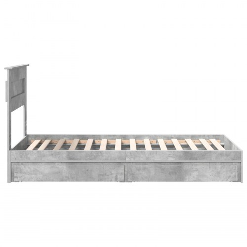 Sengestel med skuffe Beton Grå 100 x 200 cm Konstrueret træ