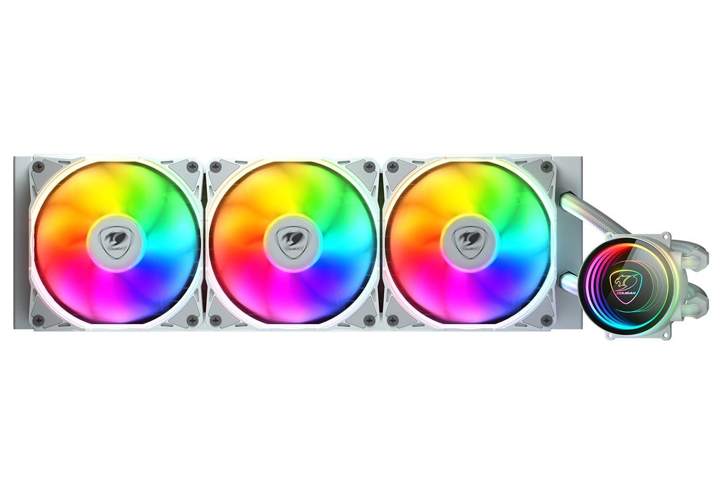 CPU vandkøler 360 mm – COUGAR Poseidon RGB, hvid billede