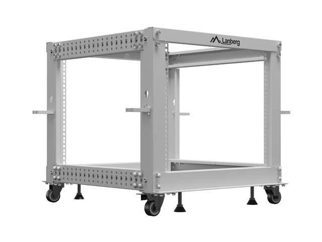 19" rackskinne 9U 600×600–1100 justerbar – Lanberg, grå billede