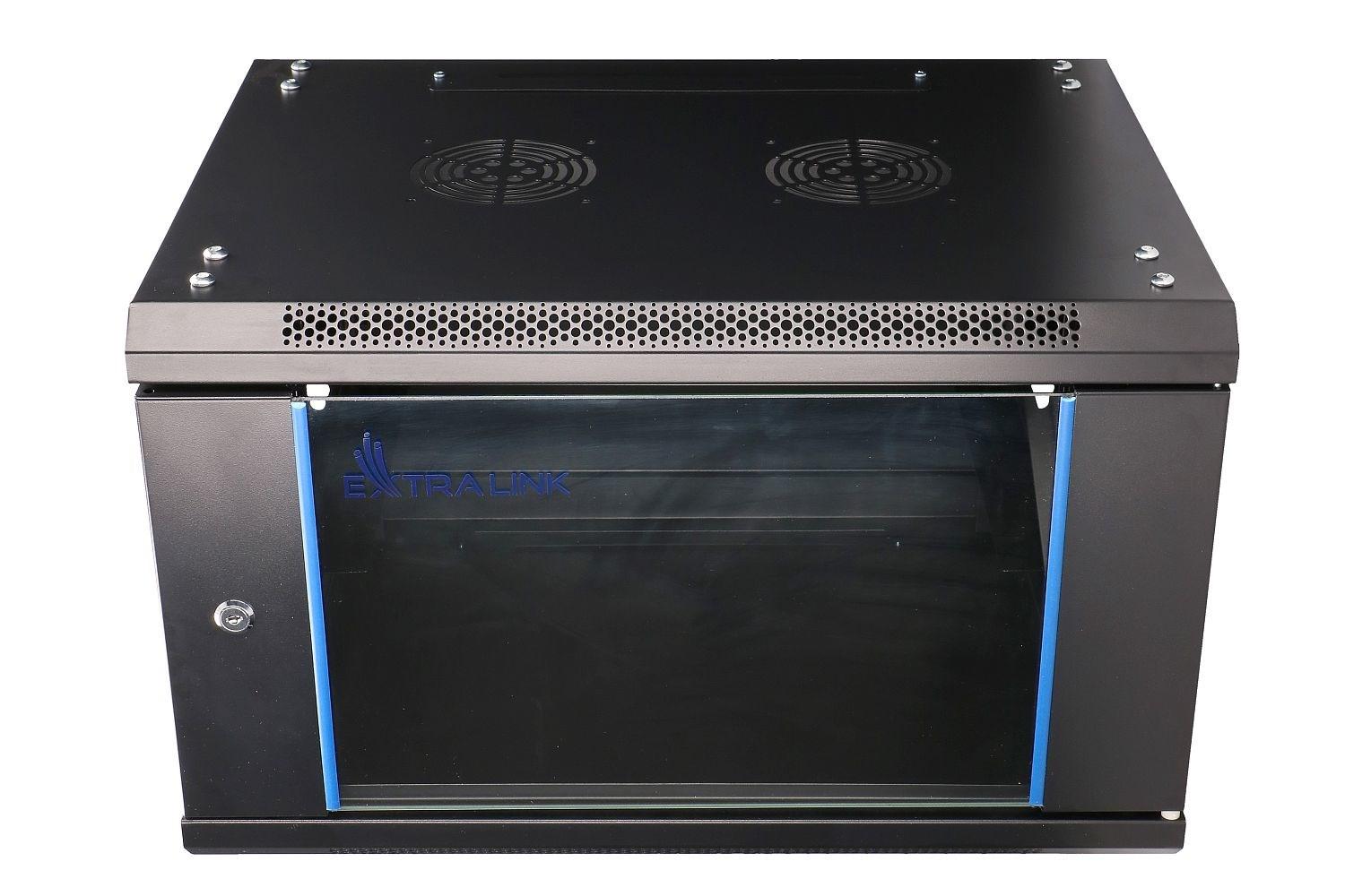 Vægmonteret rackskab 6U 60×60 cm - Extralink, sort billede