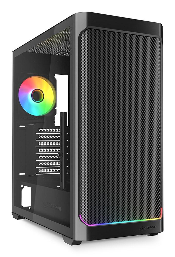 PC kabinet Sharkoon AK4W RGB Strip Midi Tower – sort billede