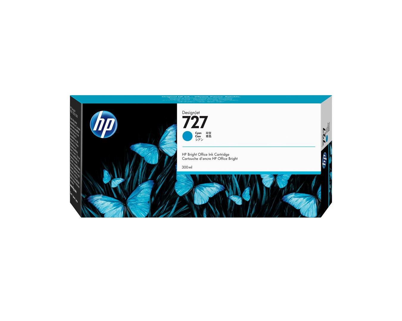 Blækpatron cyan 300 ml HP DesignJet 727