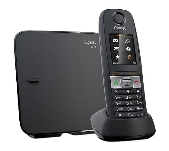 Trådløs DECT fastnettelefon Gigaset E630 – sort med nummervisning billede