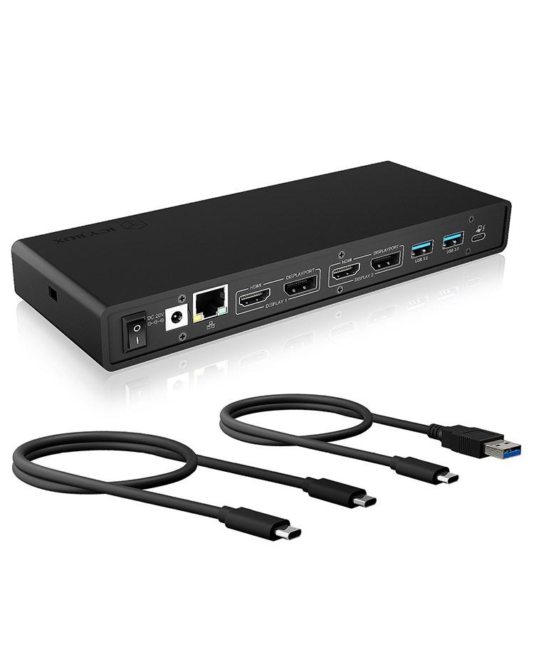 USB-C dockingstation RAIDSONIC ICY BOX IB-DK2245AC – sort billede