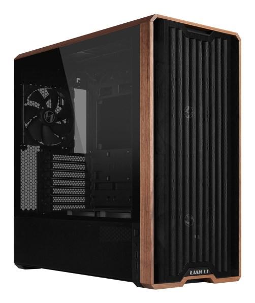 PC kabinet Lian Li Lancool LAN217X Midi Tower - sort med trædetaljer