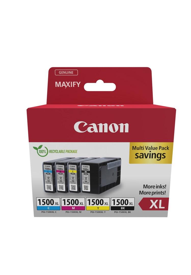 Blækpatroner Canon MAXIFY PGI-1500XL - 4-pak, original, høj kapacitet (sort, cyan, magenta, gul)